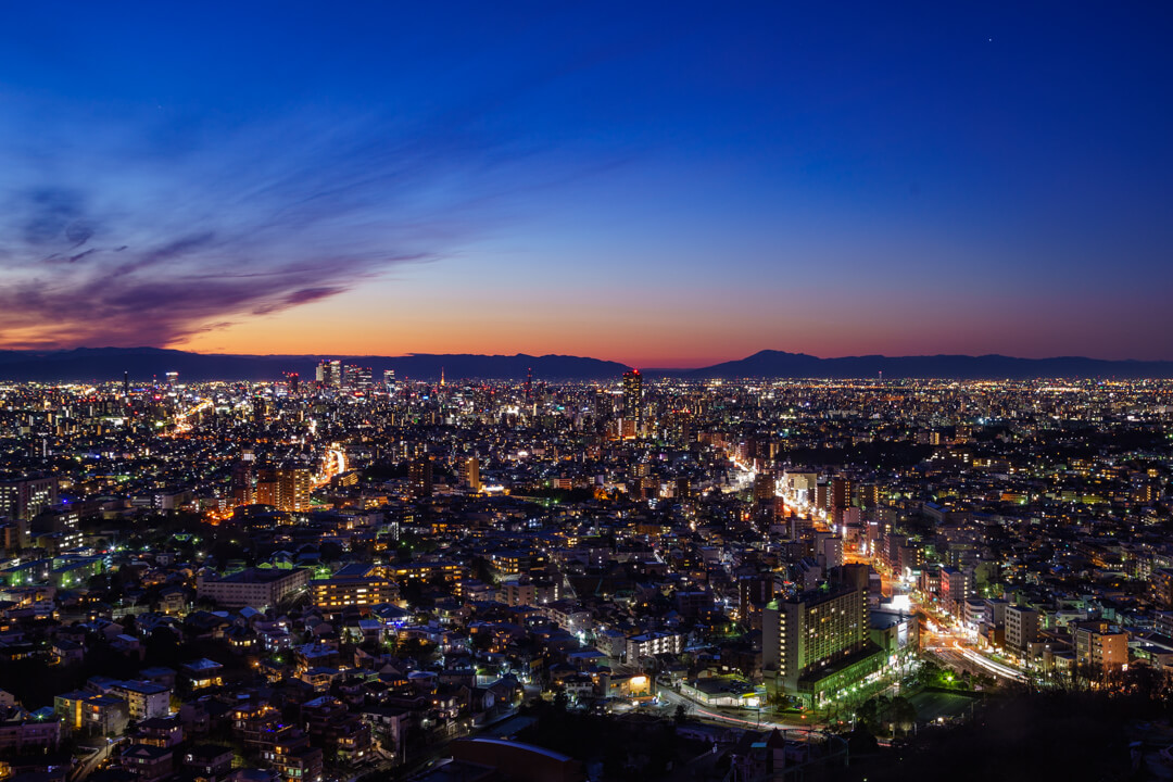 東山スカイタワーから撮影した夜景