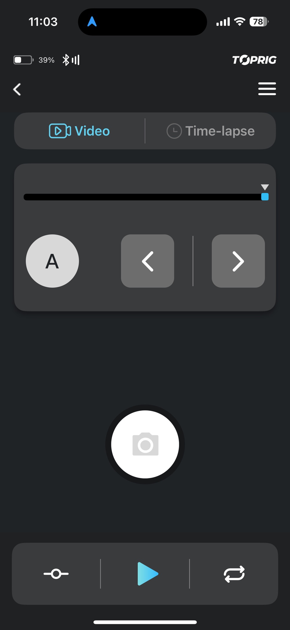 TopRigS60のアプリ画面